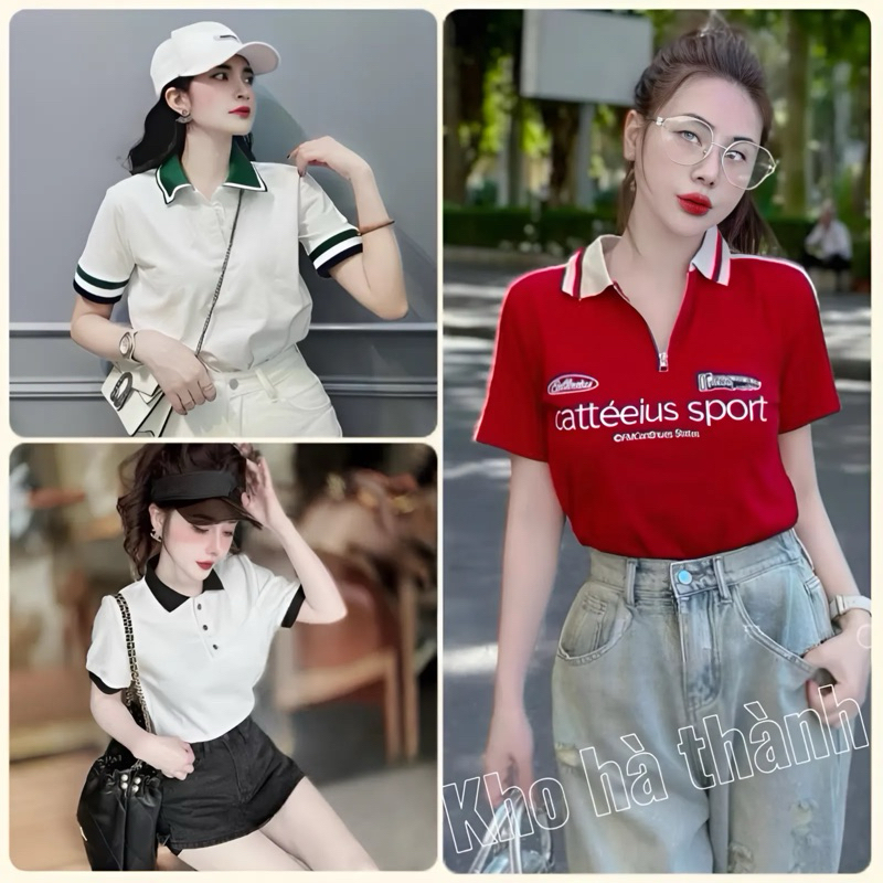 Áo polo nữ, áo thun polo nữ chất vải poly cá sấu