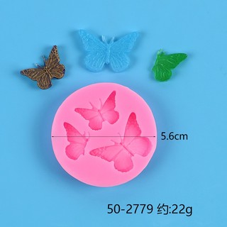 KHUÔN SILICON 3 CON BƯỚM 1086 làm bánh trung thu hiện đại, fondant, rau câu, socola, nến, xà phòng