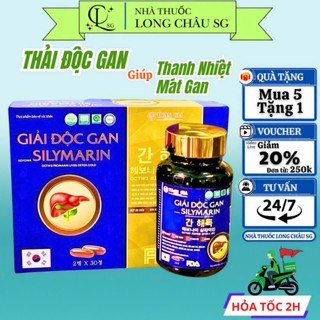 Giải độc gan silymarin - Hạ men gan, thanh nhiệt mát gan, giảm mẩn ngứa nóng trong người 60 viên