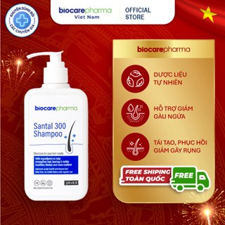 Dầu gội dược liệu BIO CARE PHARMA giảm gàu, nấm ngứa da đầu Santal 300 Shampoo 200ml