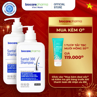 [COMBO2] Dầu Gội Dược liệu BIO CARE PHARMA giảm gàu , nấm ngứa da đầu Santal 300 Shampoo 200ml