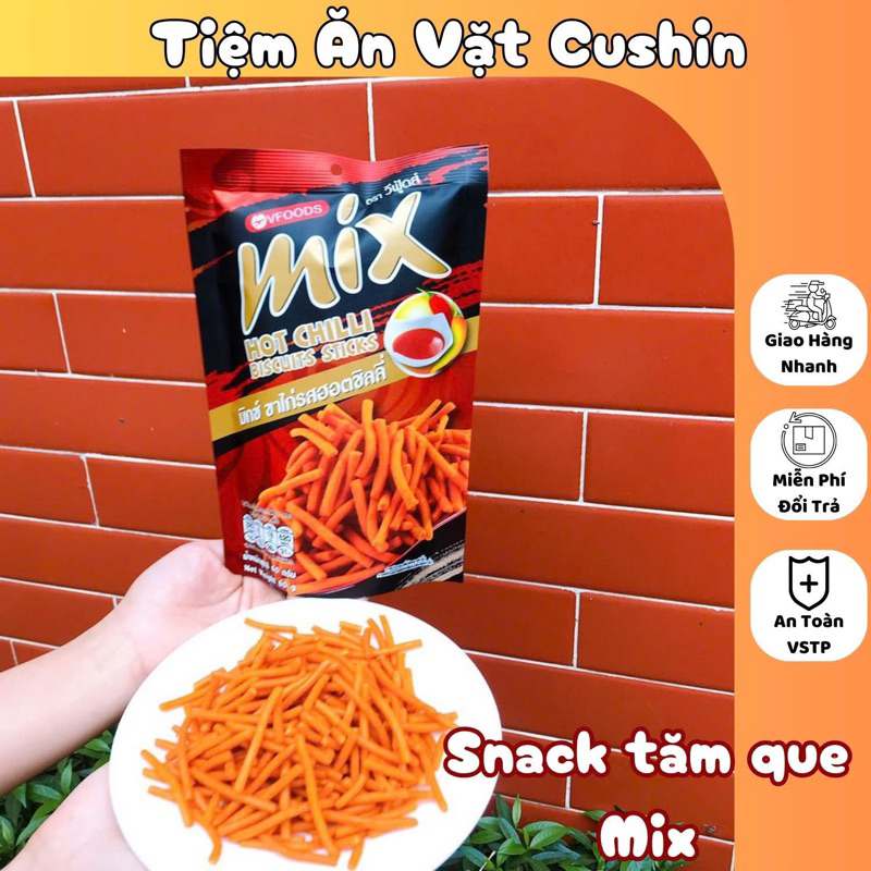 Snack bim tăm que Mix VFoods Thái Lan, bim Mix các vị (gói ~60g)