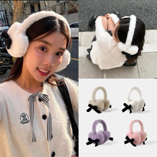 LAROSABYH Bịt tai chụp tai bông trái tim gắn nơ nữ tính giữ ấm thu đông 2024 [PK03]