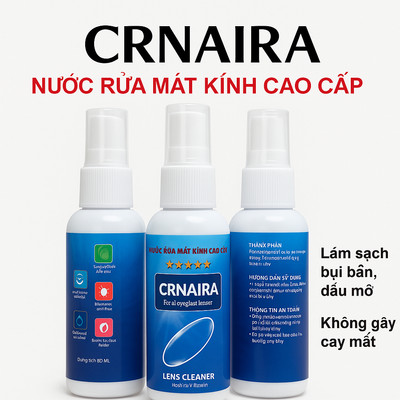 Nước Rửa Kính CRNAIRA  60ml – Dung Dịch Lau Kính Trong Suốt, Sạch Bụi, Khử Mùi