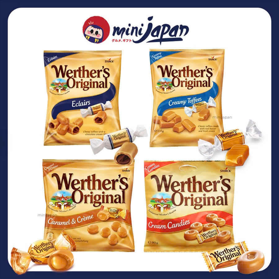 Kẹo Caramen Werther's Đức 80g vị Cream/Coffee/Chewy Toffees