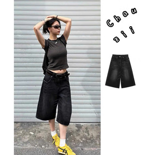 [NEW]Quần Short Jeans CHAUZI Lửng Ống Rộng Wash Nam Nữ Unisex-Hiện Đại hot trend QD889