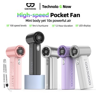 Quạt mini turbo Cầm tay GOOJODOQ Công suất gió tăng cường gấp 10 lần Màn hình LED 4000mAh lâu dài
