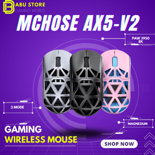 Chuột không dây gaming MCHOSE AX5-V2 Magnesium siêu nhẹ | PAW 3950thế hệ mới | 8Khz | 3 mode | AX5 Pro | Pro Max |AX5 v2