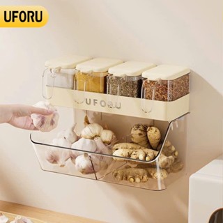 Kệ đựng gia vị hành tỏi kèm hộp treo tường UFORU - UF730