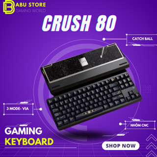(SẴN HÀNG, HOẢ TỐC) Bàn Phím Cơ WOB- Crush80 Keyboard Alu CNC6063 Ba Chế Độ- Hàng Chính Hãng
