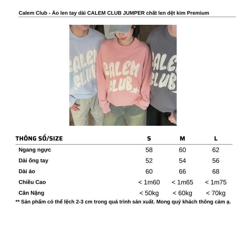 Áo len tay dài CALEM CLUB JUMPER chất len dệt kim Premium cổ tròn form rộng unisex nam nữ thu đông | BigBuy360 - bigbuy360.vn