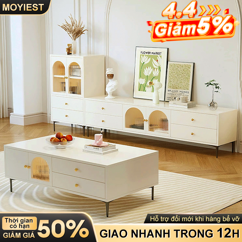 MY Bộ Tủ kệ tivi và bàn trà sofa đẹp có ngăn kéo phong cách hiện đại sang trọng, chống nước | BigBuy360 - bigbuy360.vn
