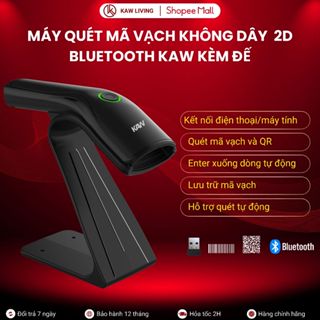 Máy quét mã vạch không dây cao cấp KAW, kết nối Bluetooth điện thoại Quét mã vạch 1D 2D, quét QR