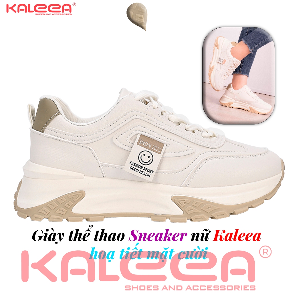Kaleea : Giày Thể Thao nữ Sneaker hoạ tiết mặt cười T119 (4P)