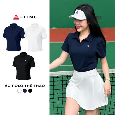 Áo polo tập pickleball tennis nữ Fitme GOC chất liệu thể thao co giãn thoáng khí chống tia UV APLT02