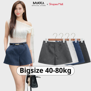 Quần short nữ thiết kế MAKKA quần sooc kẻ sọc cạp cao tone dáng phong cách trẻ trung Hàn Quốc 9002