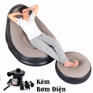 (loại 1 chính hãng)Ghế Đệm Hơi Tựa Lưng, Sofa Hơi, Ghế Đệm Hơi cao cấp . Kèm Bơm điện 2 chiều