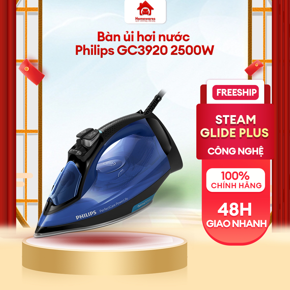 Bàn ủi hơi nước Philips GC3920 2500W - CHÍNH HÃNG