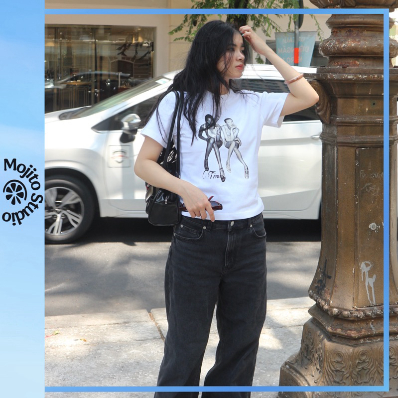 [GIÁ TRẢI NGHIỆM] Áo Thun Nữ Babytee TIMES Cotton Mềm Mịn Vintage Phong Cách Mỹ -  MOJITO STUDIO