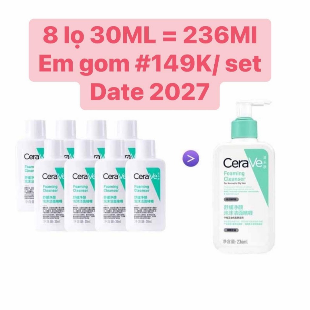 ( ĐỦ BILL ) SỮA RỬA MẶT CARAVE MINI SIZE 30ML