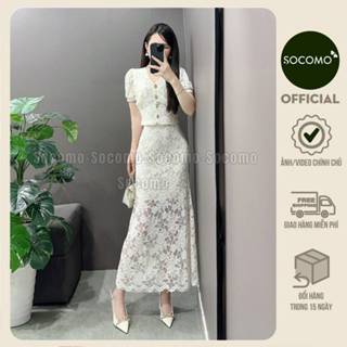 Set bộ nữ áo ren kèm chân váy đuôi cá Socomo B22025
