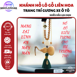Khánh Hồ Lô Bình An Treo Xe - Khánh Hồ Lô Liên Hoa Kèm Hạt Gỗ Hoàng Liên Thu Hút Tài Lộc Và May Mắn