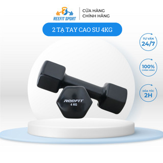 Bộ 2 Tạ Tay Bọc Cao Su 4kg Reefit - Tạ Tập Gym Tại Nhà,Bền Đẹp, Chống Trượt, Lăn ( 2 Cục 4Kg )