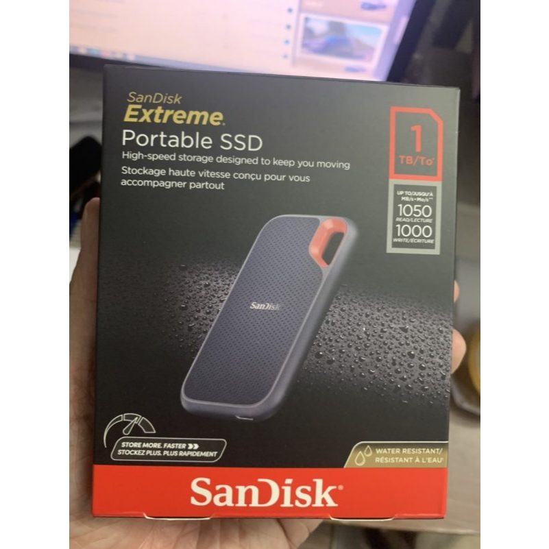 Ổ cứng di động External SSD Sandisk Extreme V2 E61 1TB USB 3.2 Gen 2 1050MB/s (Đen)