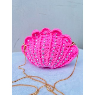   Hàng sẵn  Túi Handmade túi vỏ sò đeo vai đeo chéo bằng len xinh xắn làm thủ công bằng tay 