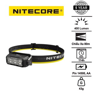  Đèn đội đầu siêu nhẹ Nitecore HA15 UHE 400 lumens pin 14500 AA 