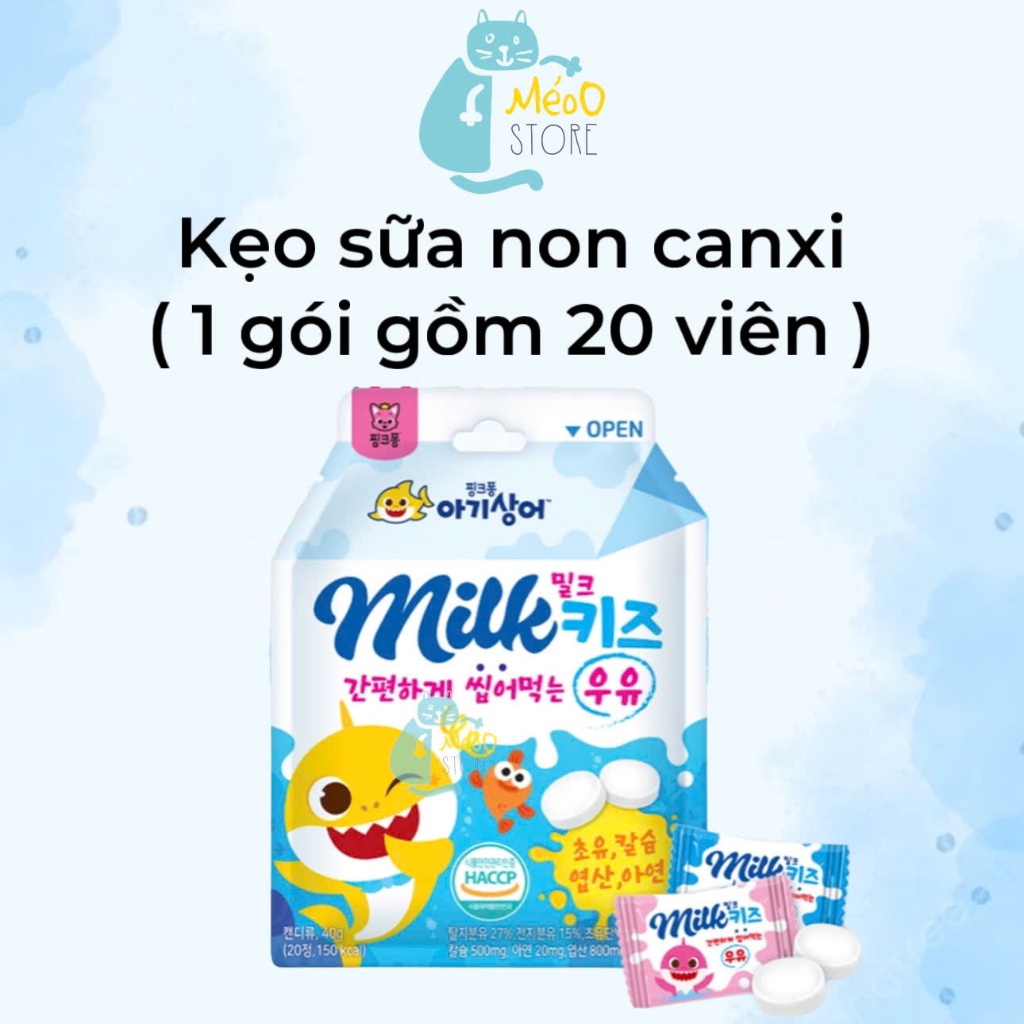 [02/28] Kẹo sữa non canxi Pinkfong Baby Shark Milk Kids Hàn Quốc