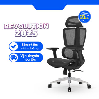 Ghế Công thái học UPGEN REVOLUTION 2025 thiết kế 3 lưng điều chỉnh độc lập, tựa đầu 4D lưới WINTEX thông thoáng