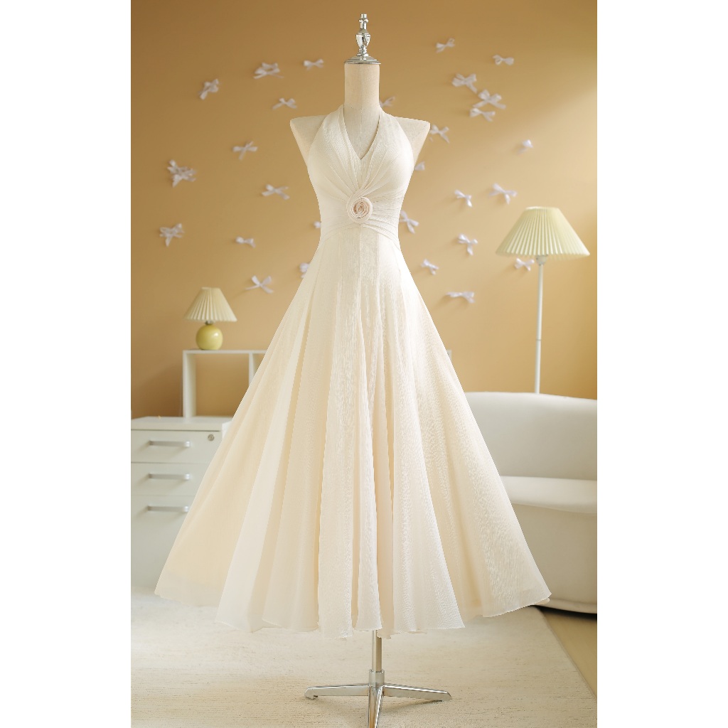 SÒ VINTAGE - MALINA Đầm xòe quấn hoa eo