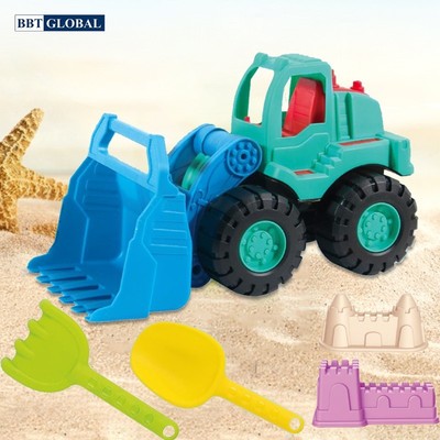 Bộ đồ chơi xúc cát ô tô ủi, mô hình lâu đài cỡ lớn