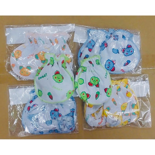 Combo 5 cặp bao tay chân thun màu/ in bông