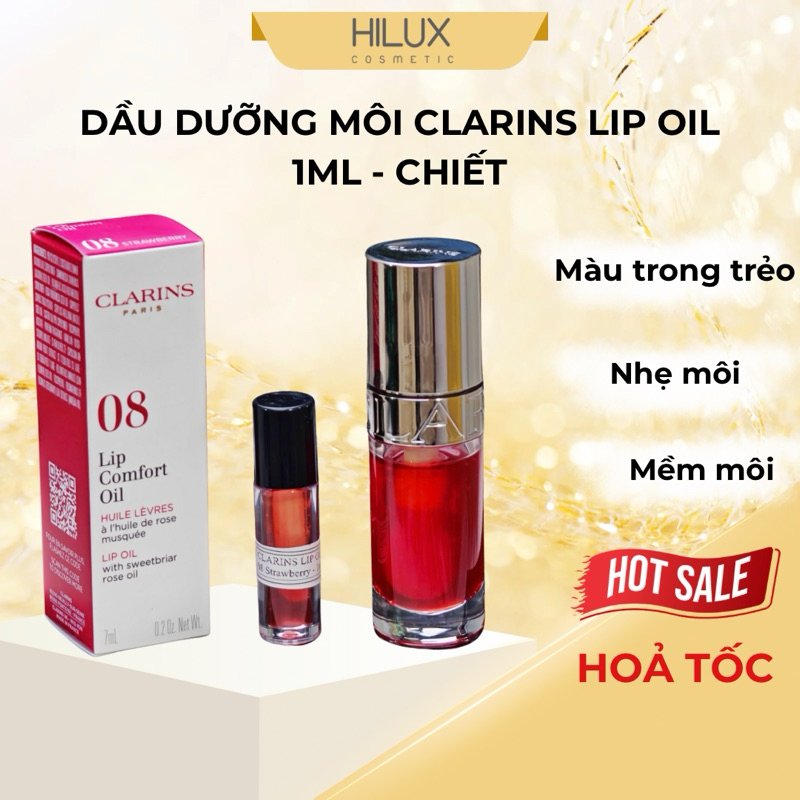 [ Chiết 1ml]  Dầu dưỡng môi Clarins lip comfort oil