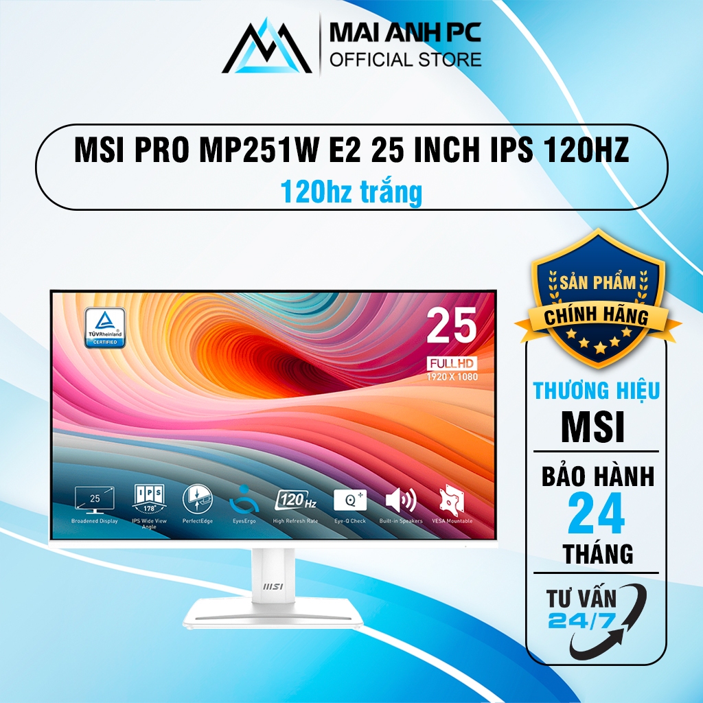 Màn hình MSI PRO MP251 E2 24.5 inch FHD IPS 120Hz 1ms (HDMI, Display Port, D-Sub)