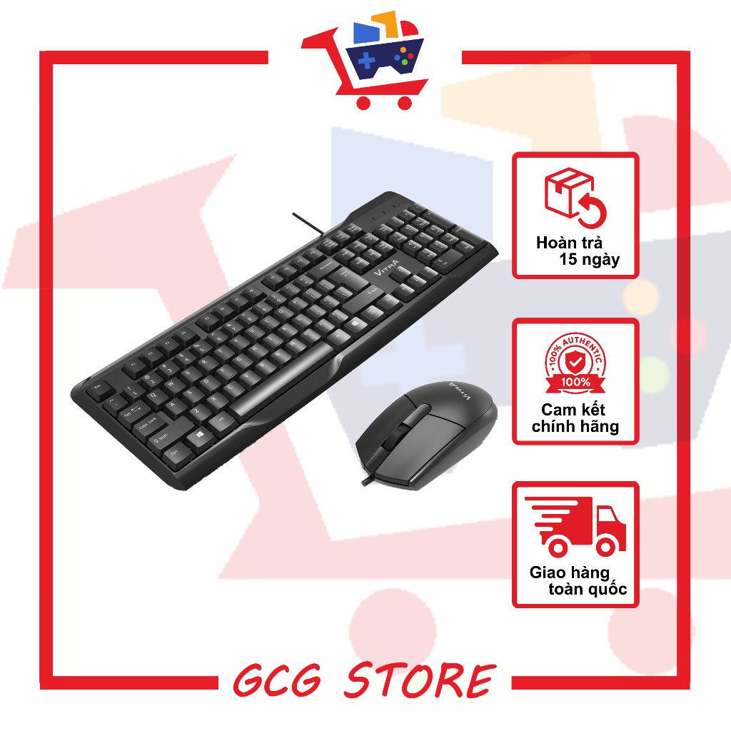 BỘ BÀN PHÍM CHUỘT VITRA ELITE KW15 - MV15 BLACK USB 2.0