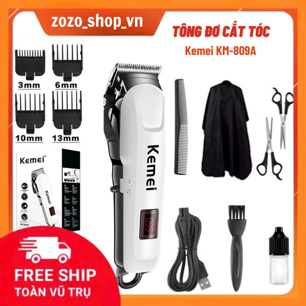 Tông Đơ Cắt Tóc Kemi KM-809A Không Dây, Tông Đơ cắt Tóc Tạo Kiểu Chuyên Nghiệp