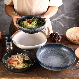 Đĩa ăn cao cấp, đĩa sâu Nhật Bản sang trọng nhẹ nhàng, đĩa salad gia đình, đĩa gốm, đĩa bít tết Nhật Bản và phương Tây