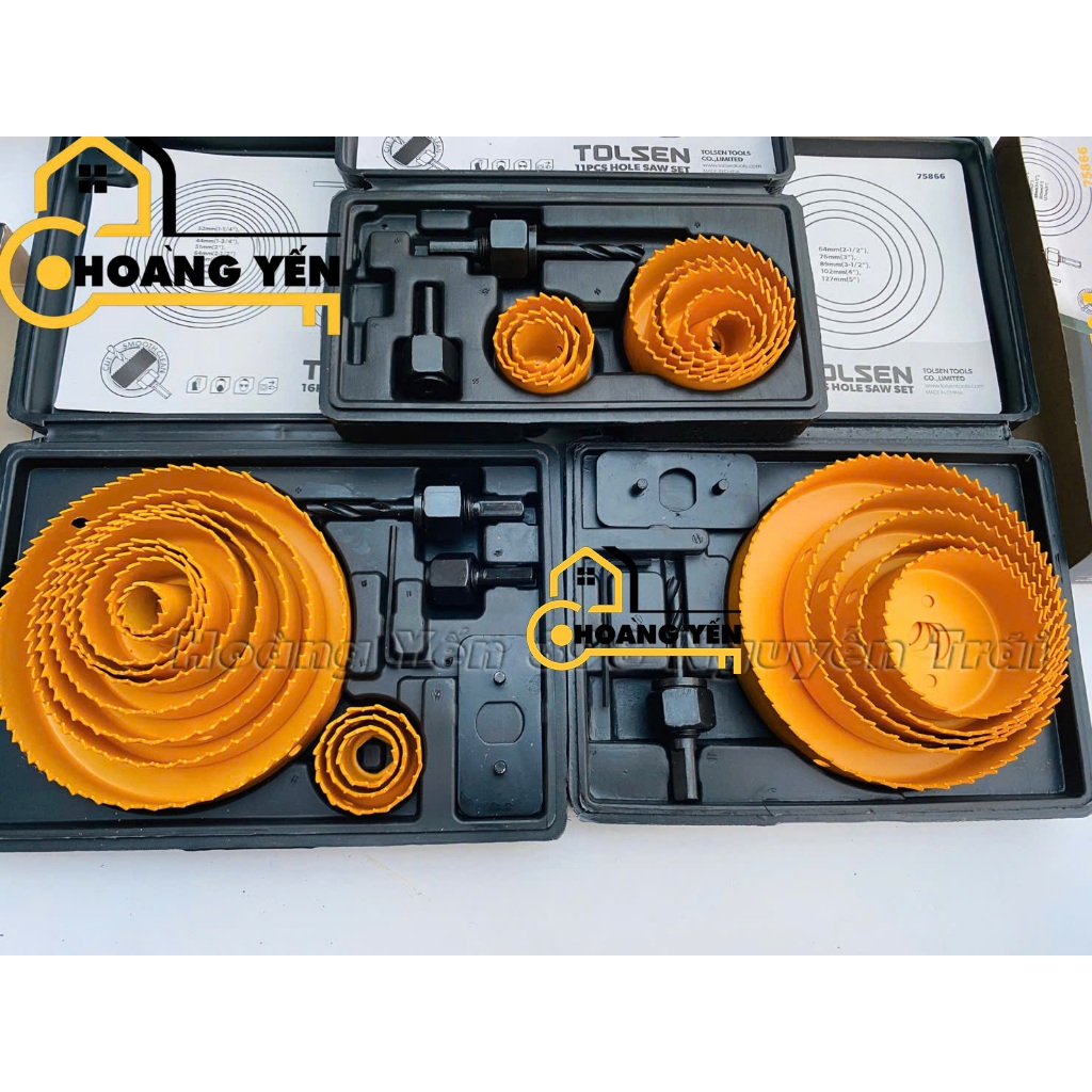 Bộ mũi khoan, mũi khoét sắt, gỗ, nhựa 8 - 16 món Tolsen 75865/Tolsen 75866/Tolsen 75867