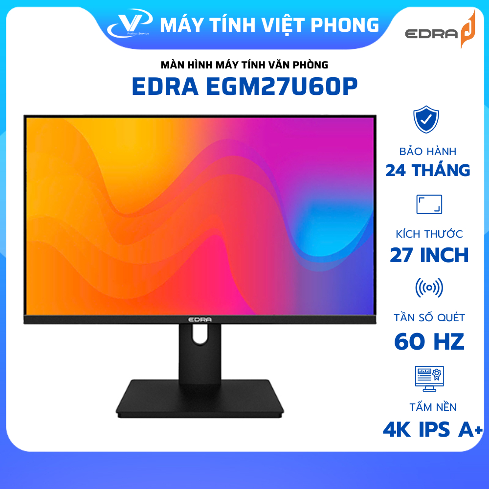 MÀN HÌNH ĐỒ HỌA EDRA EGM27U60P (27INCH - 4K - IPS - 60HZ - 1MS - 100%sRGB) - BẢO HÀNH 2 NĂM