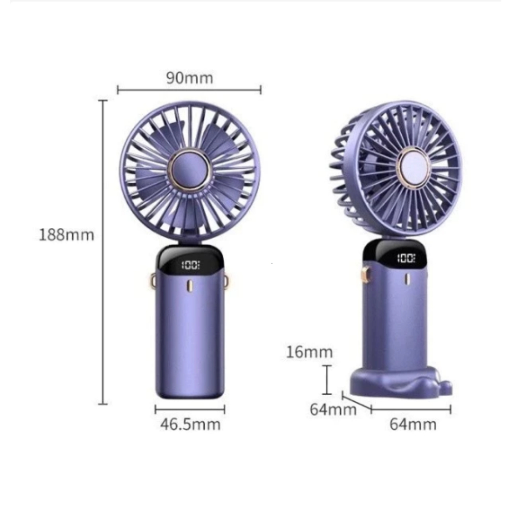 Quạt Cầm Tay Mini Tích Pin Trâu 5 Tốc Độ Gió, Dung Lượng Pin Lớn, Sạc USB, Bảo Hành 12 Tháng | BigBuy360 - bigbuy360.vn
