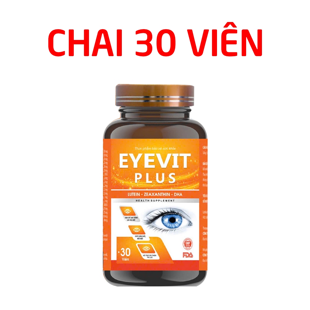 Viên sáng mắt Eyevit Plus bổ sung dưỡng chất giúp khỏe mắt, bổ mắt, tăng thị lực - 30 viên