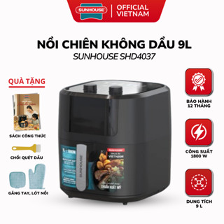 Nồi Chiên Không Dầu SUNHOUSE SHD4037 - 9L, Công Suất 1800W, Núm Vặn Cơ, Bảo Hành 12 Tháng