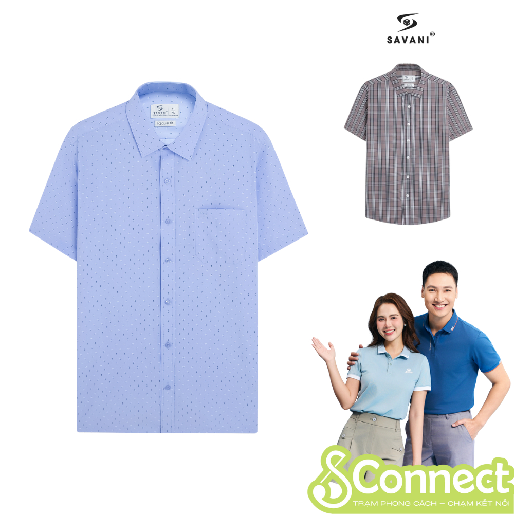 Áo Sơ Mi Nam SAVANI In Tràn Họa Tiết, Áo Sơ Mi Chất Liệu Cao Cấp Thấm Hút Mồ Hôi Không Nhăn MSS013S4