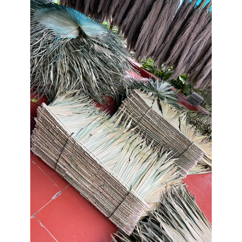 Combo 20 tấm tranh lợp mái , tấm cọ lợp nhà, Tranh kẹp lá cọ lợp mái, decor trang trí dài 1m