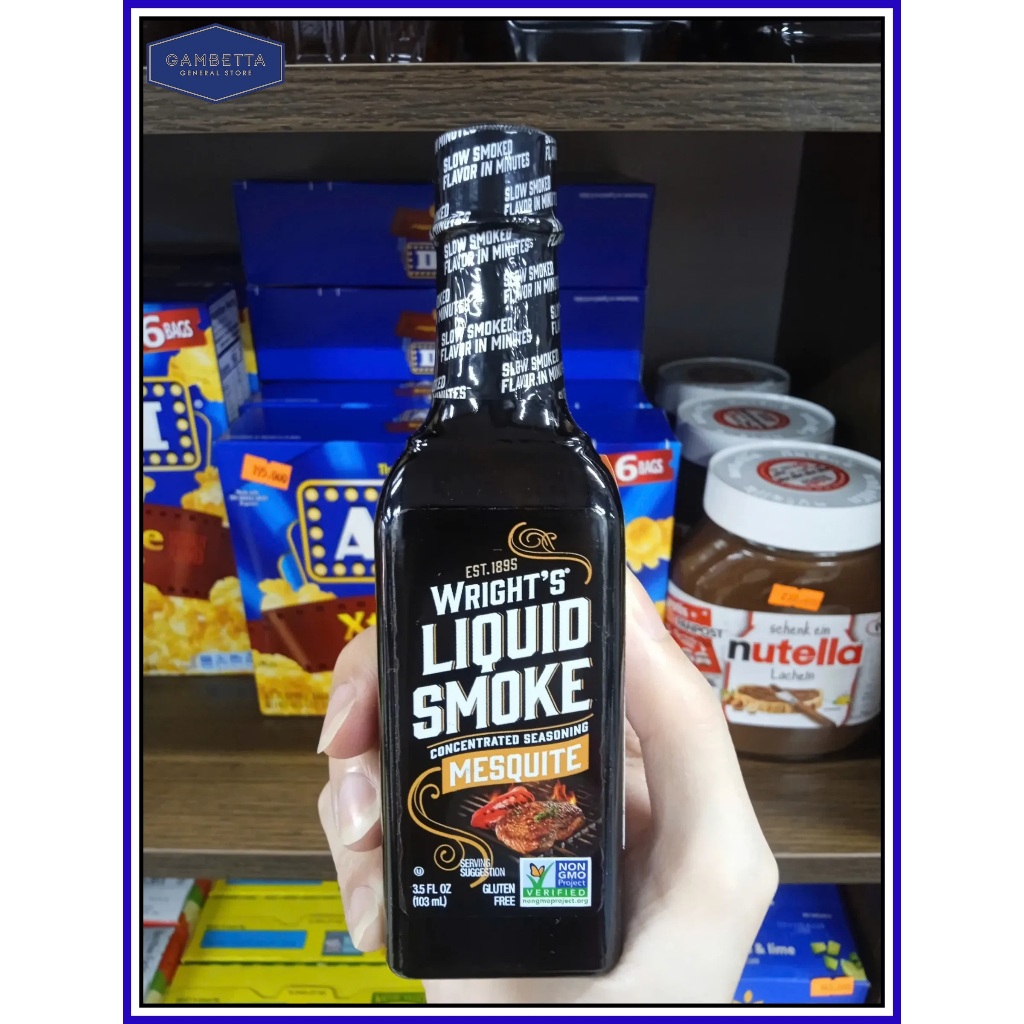 Sốt Xông Khói Ướp Đồ Nướng BBQ Cô Đặc Wright's Liquid Smoke Concentrated Seasoning Mesquite 103ml