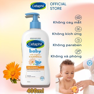 Sữa tắm gội dịu nhẹ cho bé cetaphil baby wash & shampoo with organic calendula 400ml