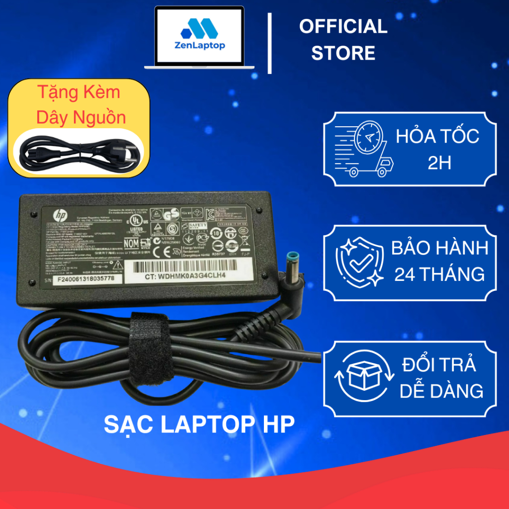Sạc Laptop HP Chân Nhỏ/Chân To, đa dạng công suất